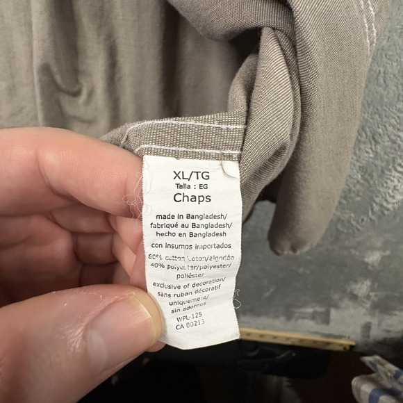 Chaps Men's XL Tan SS Button Up SEE DESCRIPTION - Picture 6 of 14